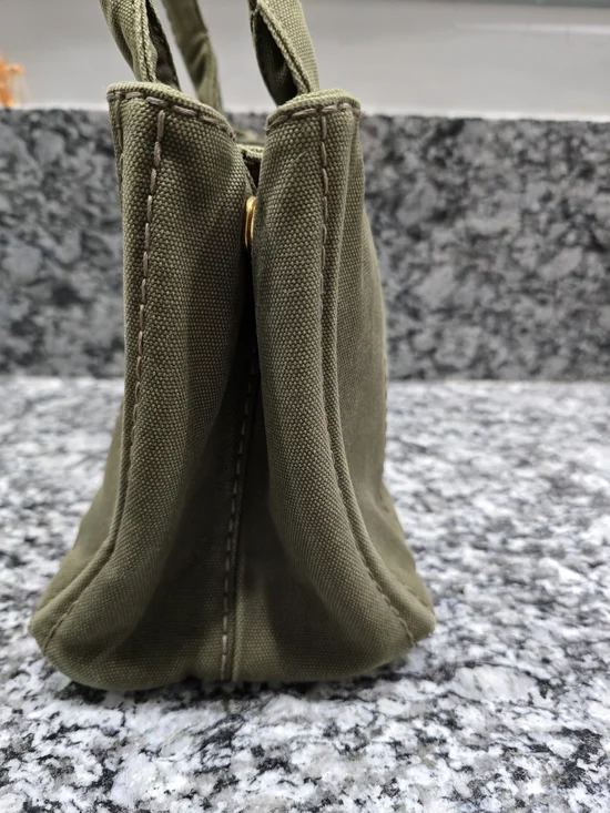 Prada Canapa (Small) In Military Geen - Picture 4 of 11